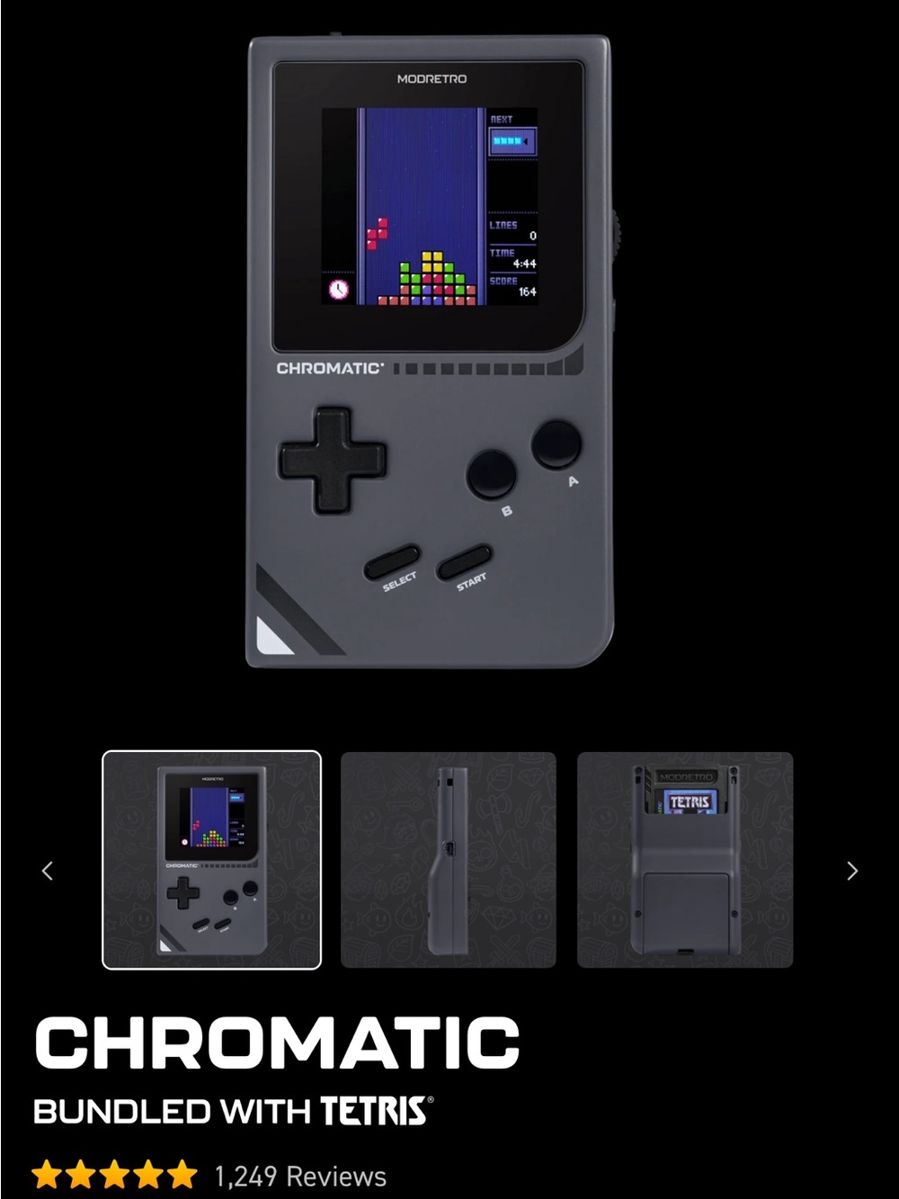 Chromatic Handheld Game Console - black bundle NEW
